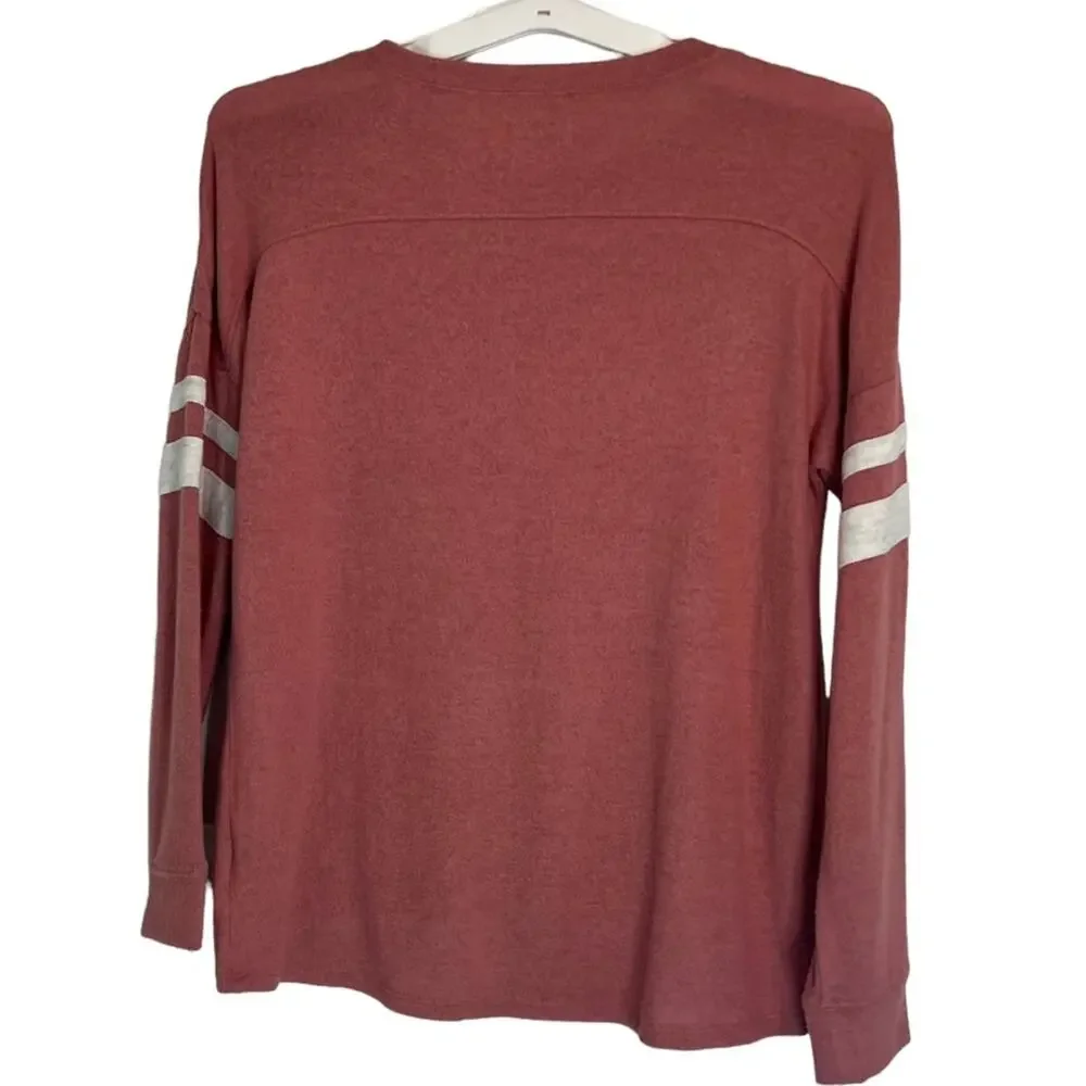 Rumi + Ryder Kids top Brushed Varsity tunic Top Large 12-14 unisex long sleeve